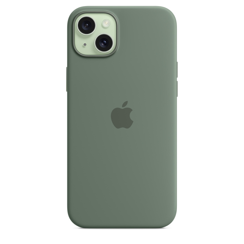 Capa para iPhone 15 Plus em silicone com MagSafe - Cipreste