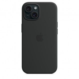 Capa para iPhone 15 em silicone com MagSafe - Preto