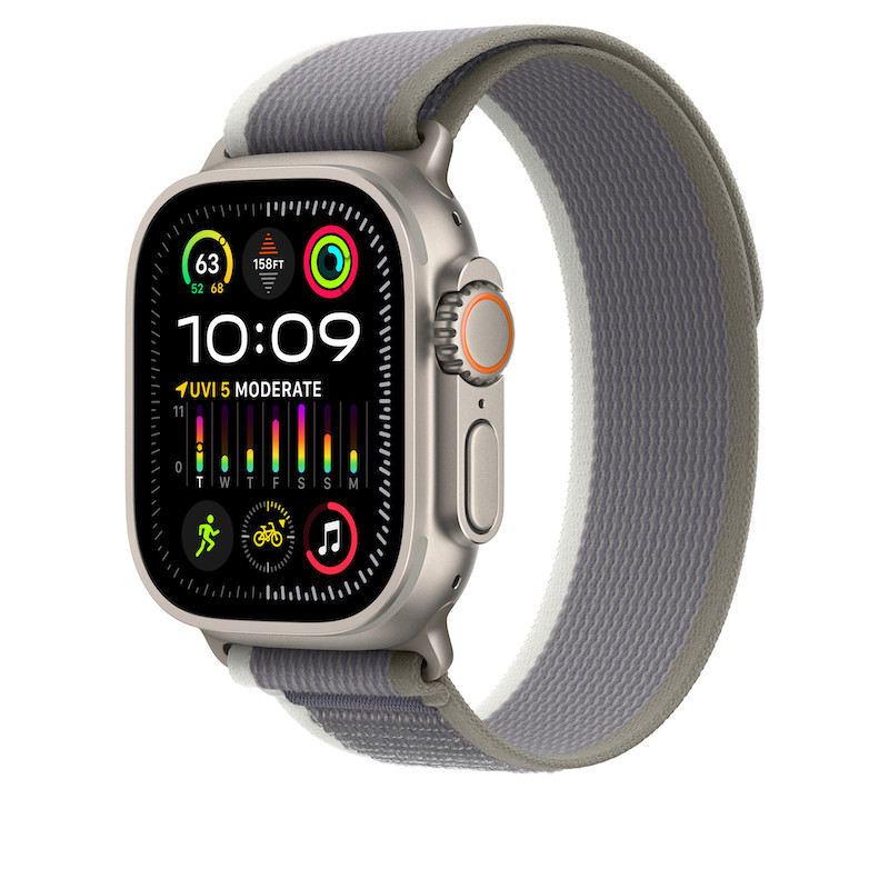 Bracelete Loop Trail para Apple Watch de 44 a 49mm (S/M) - Verde/Cinza