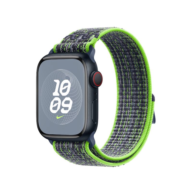 Bracelete Loop desportiva Nike para Apple Watch de 38/41mm - Azul/Verde Bright