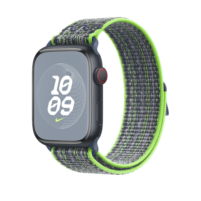 Bracelete Loop desportiva Nike para Apple Watch de 42/49mm - Azul/Verde Bright