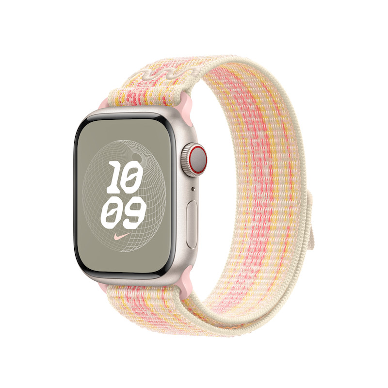 Bracelete Loop desportiva Nike para Apple Watch de 38/41mm - Luz das estrelas/rosa