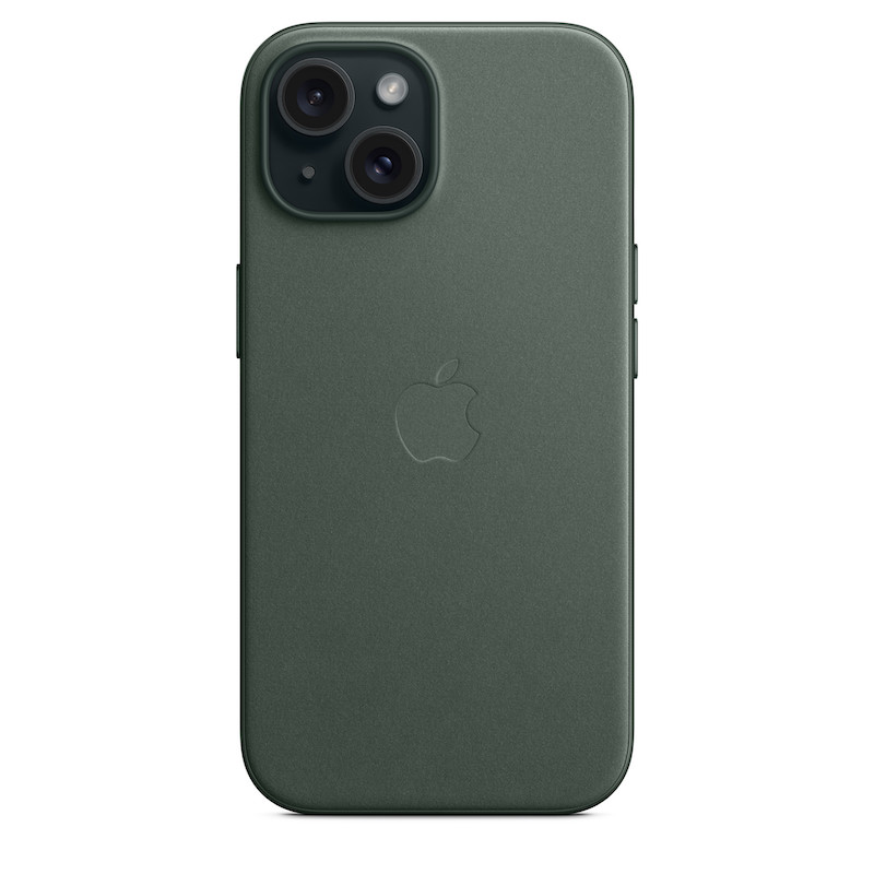 Capa Apple em tecido FineWoven para iPhone 15 com MagSafe - Verde perene