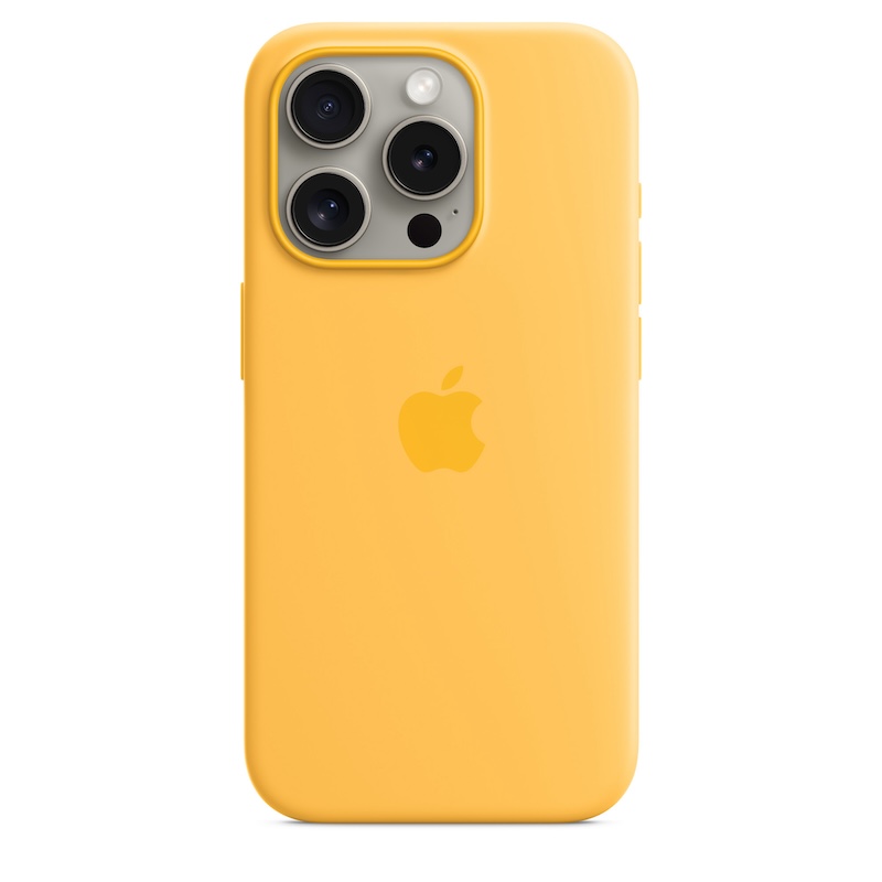 Capa para iPhone 15 Pro em silicone com MagSafe - Raio de sol