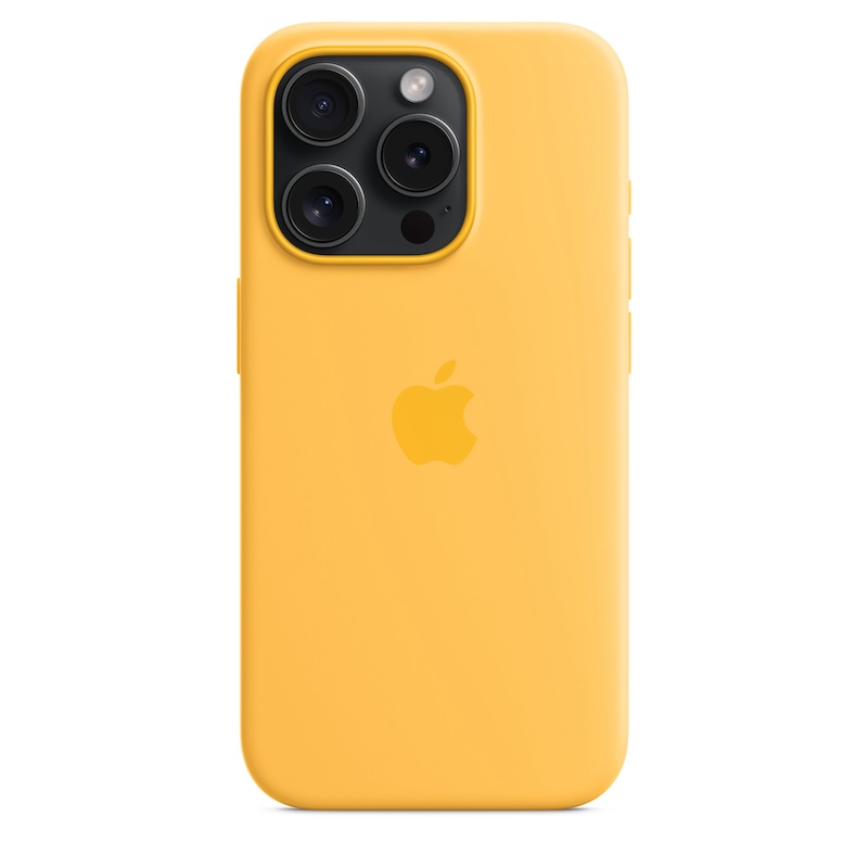 Capa para iPhone 15 Pro em silicone com MagSafe - Raio de sol