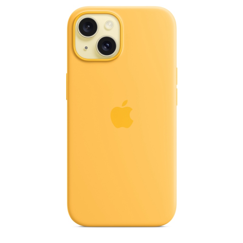 Capa para iPhone 15 em silicone com MagSafe - Raio de sol