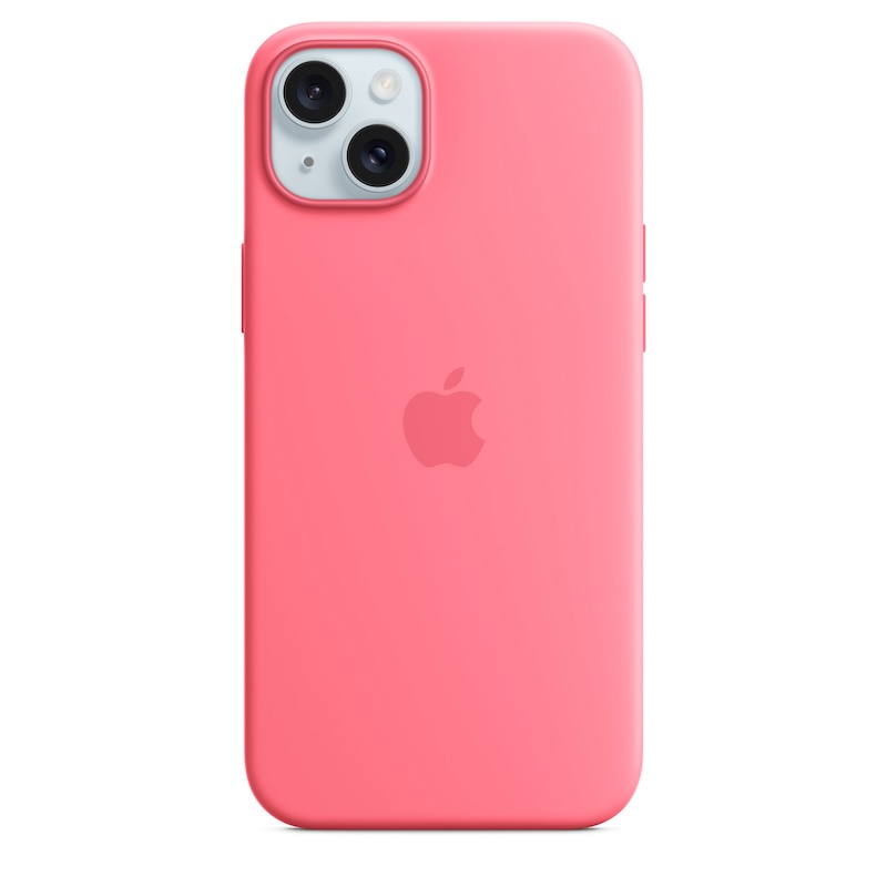 Capa para iPhone 15 Plus em silicone com MagSafe - Rosa