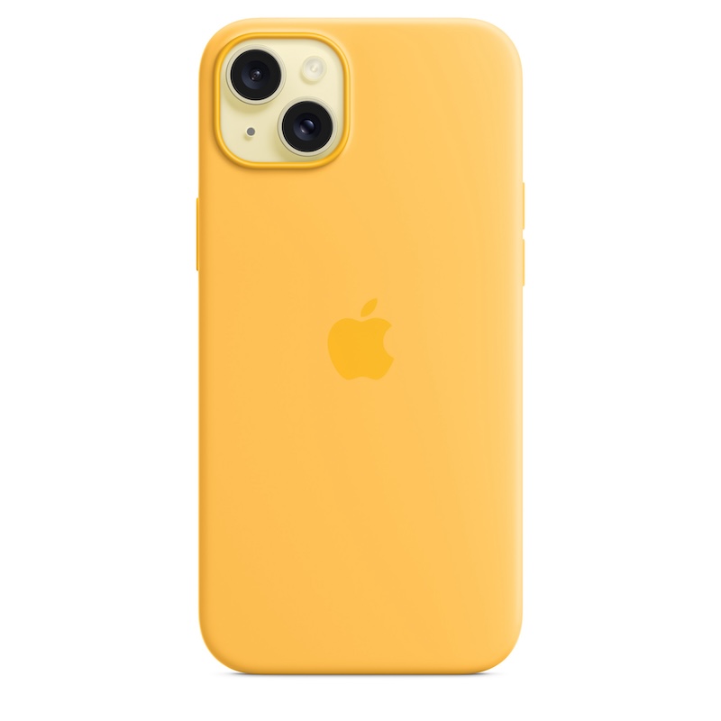 Capa para iPhone 15 Plus em silicone com MagSafe - Raio de sol
