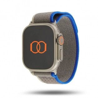 Bracelete Loop Trail para Apple Watch de 44 a 49mm - Cinza / azul